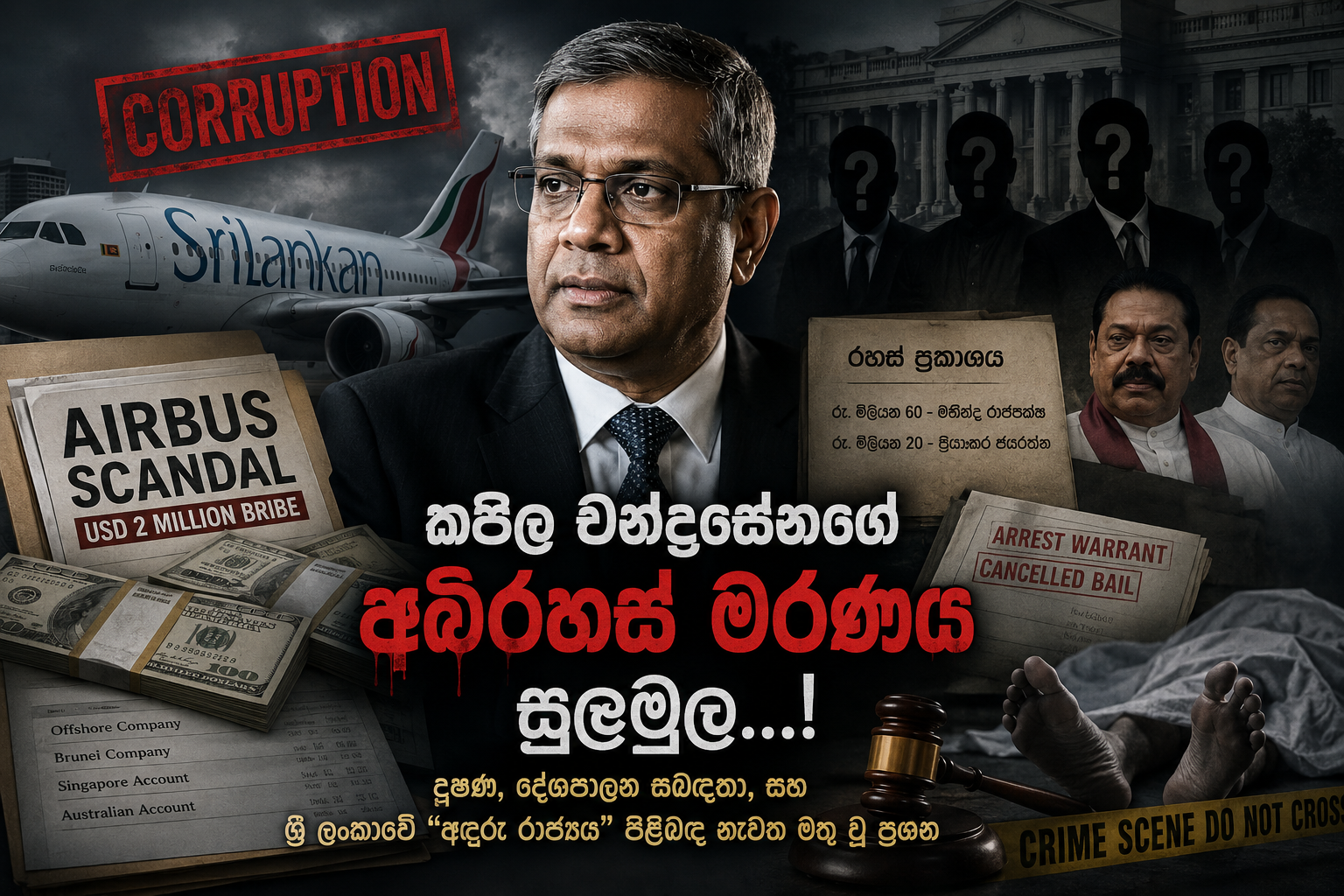 ශ්‍රී ලංකන් හිටපු ප්‍රධානී කපිල චන්ද්‍රසේනගේ අබිරහස් මරණයේ සුළමුල..! 